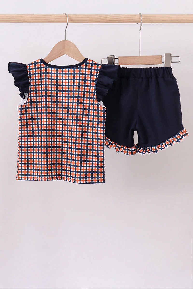 Auburn war eagle smocked ruffle short set - Image 4