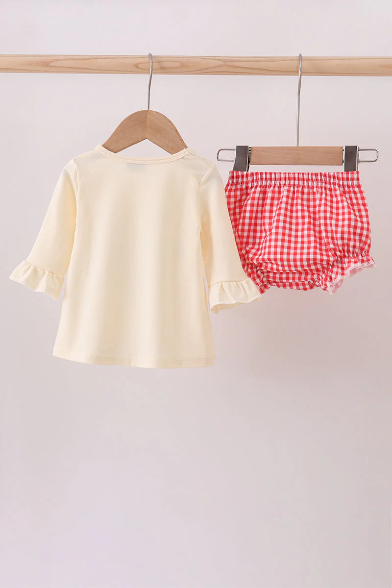 Beige reindeer sequin bloomer set - Image 5