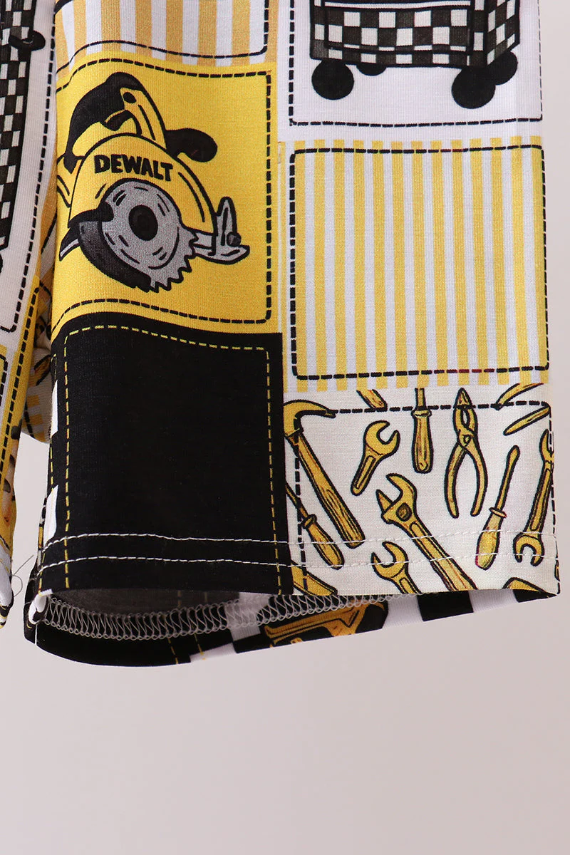 Black Yellow Tool Bamboo Pajama Set - Image 4