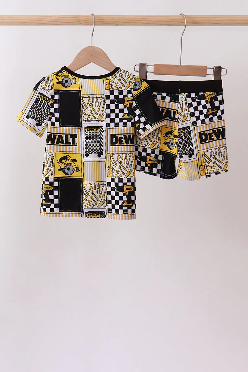 Black Yellow Tool Bamboo Pajama Set - Image 5