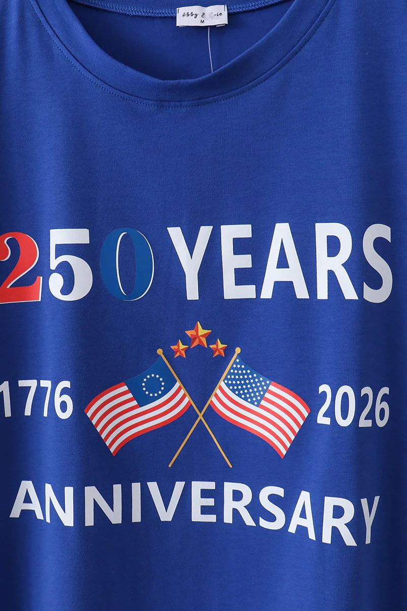 Blue 250 Years flag family top - Image 13