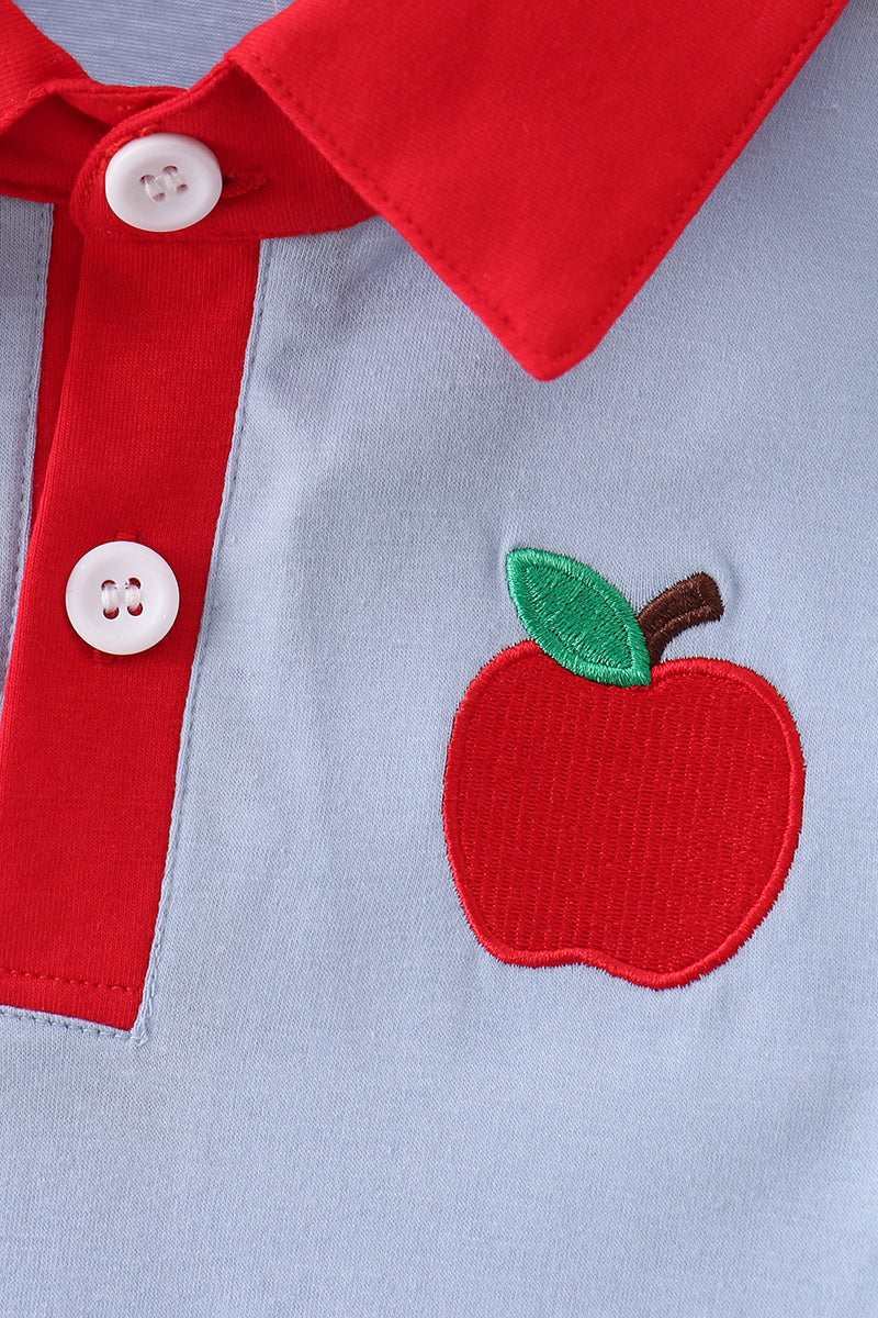 Blue Apple Appliqué Shirt - Image 2
