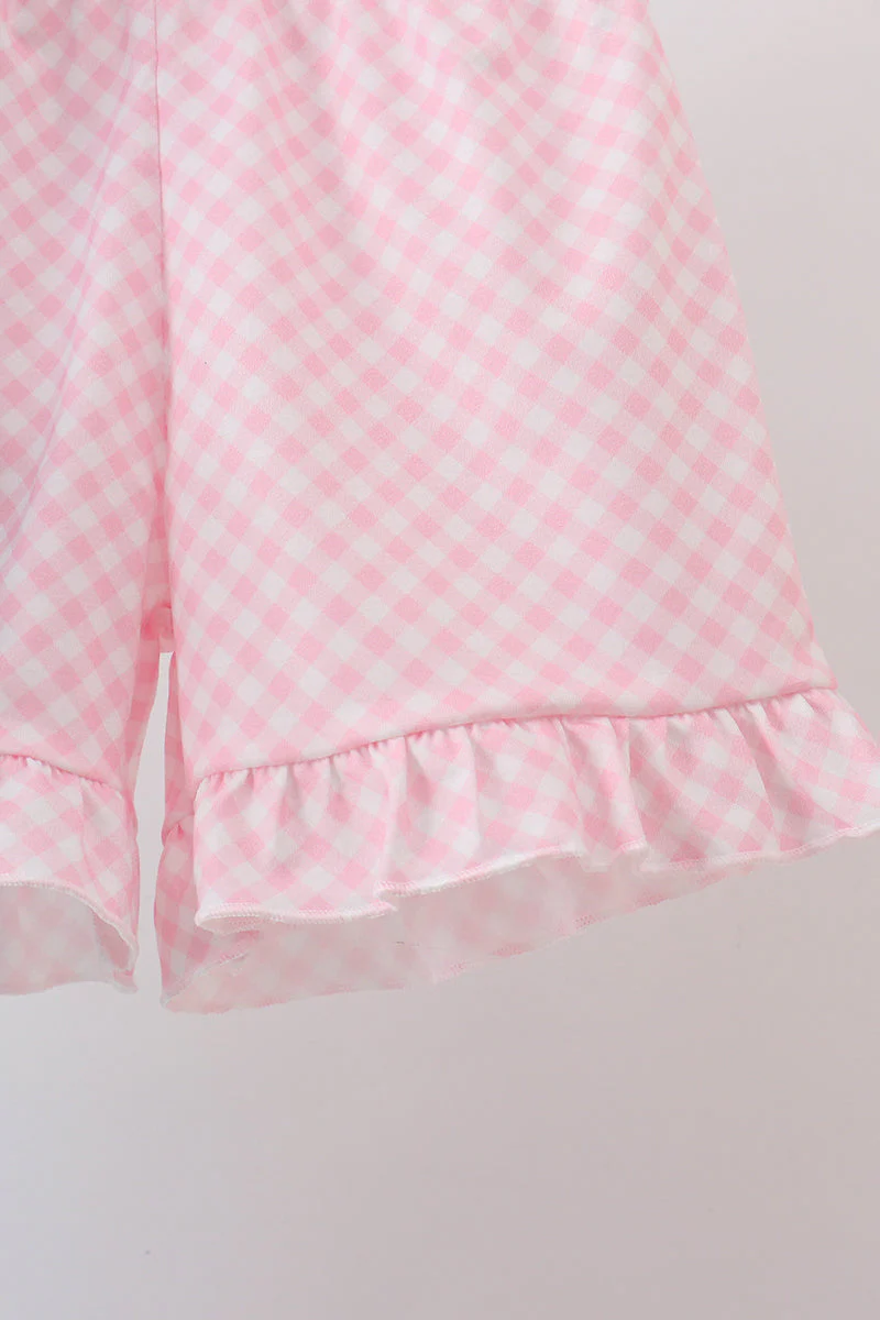 Blue Apple Applique Shorts Set - Image 2