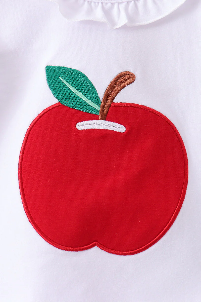 Blue Apple Applique Skorts Set - Image 3