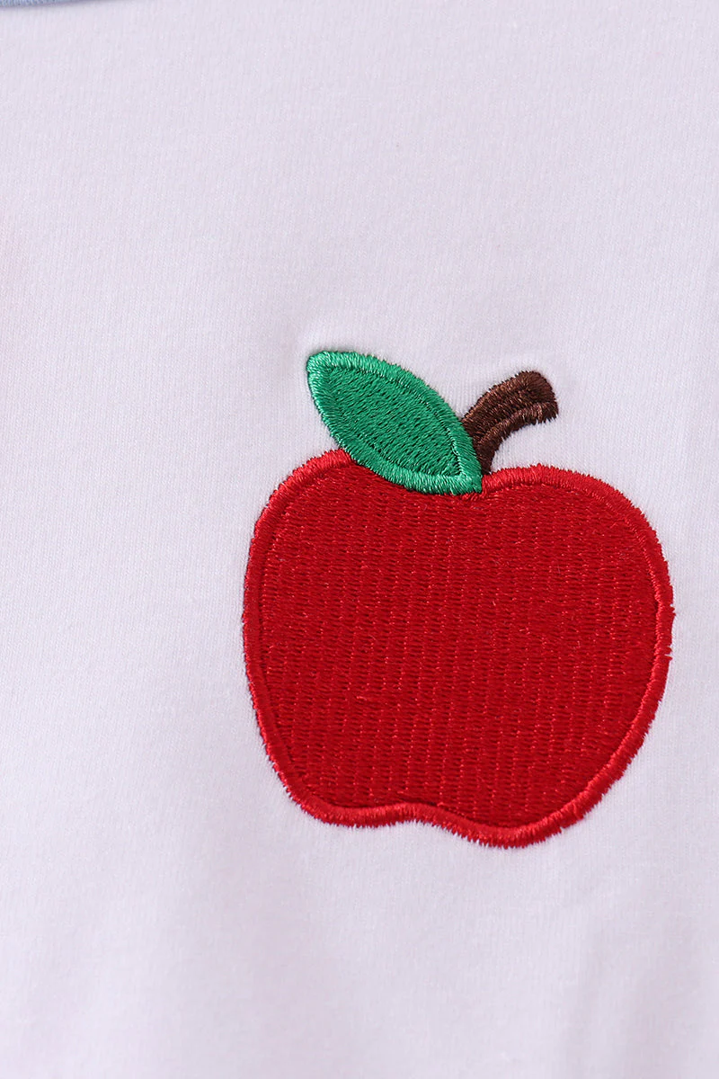Blue Apple Embroidered Skorts Set - Image 4