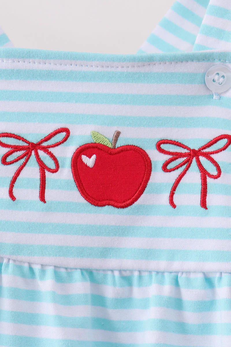 Blue Apple Embroidery Gingham Bubble - Image 2