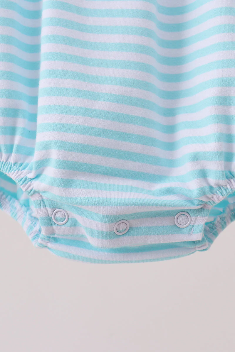 Blue Apple Embroidery Gingham Bubble - Image 3