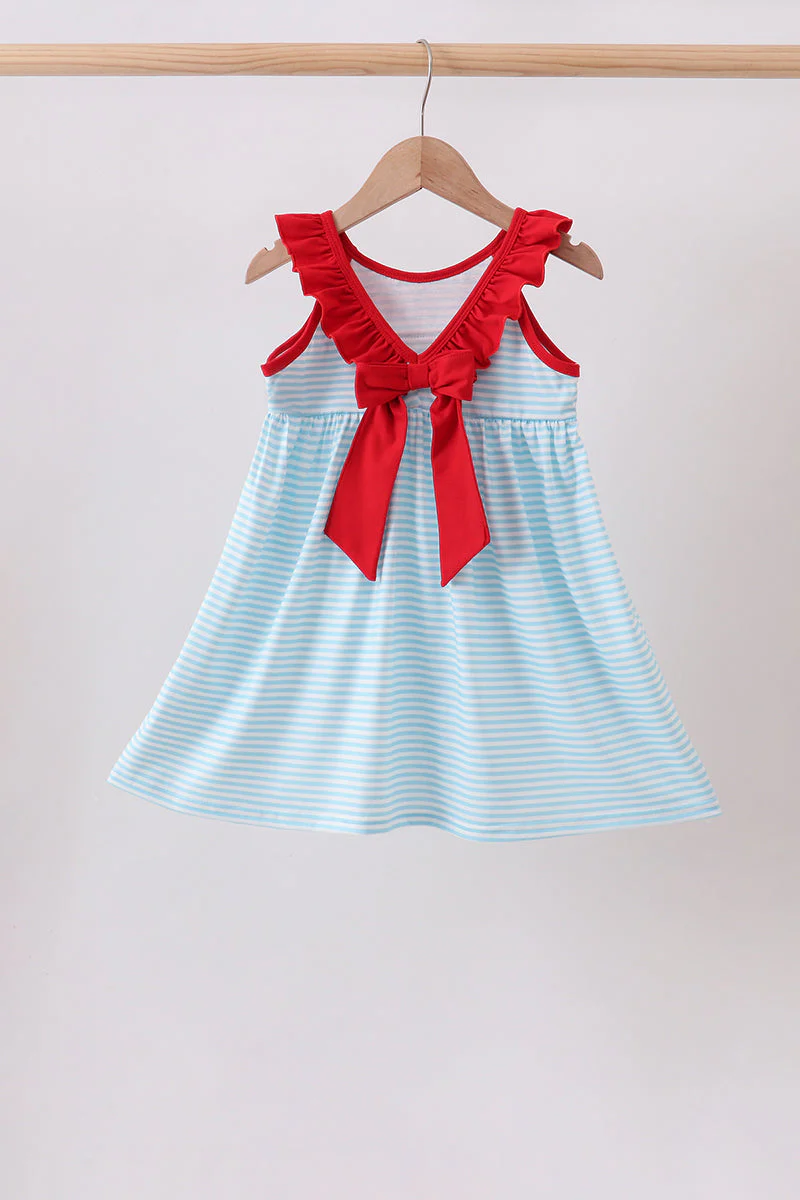 Blue Apple Pencil Embroidered Dress - Image 4