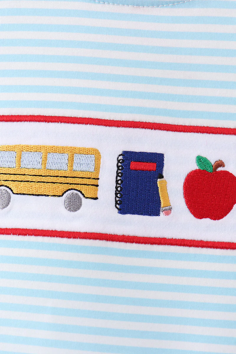 Blue Apple Pencil Embroidered Set - Image 2