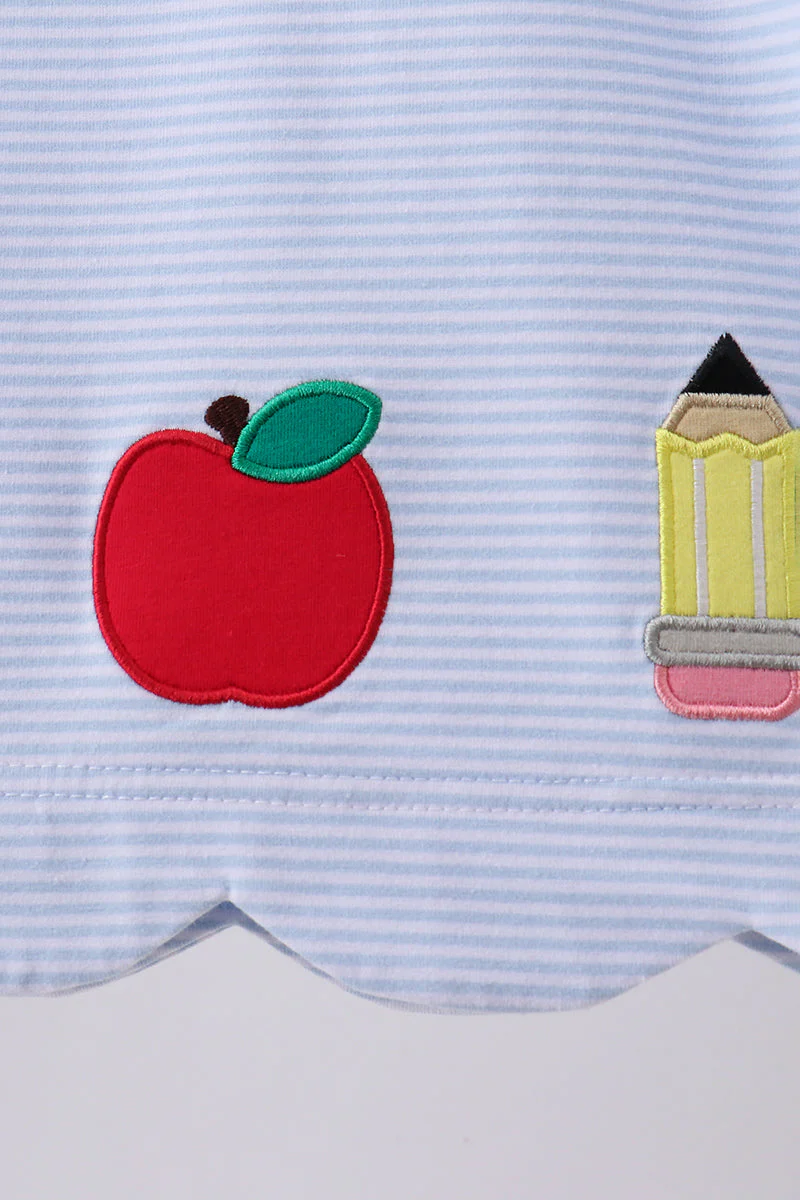 Blue Apple pencil Embroidery Bloomer Set - Image 2