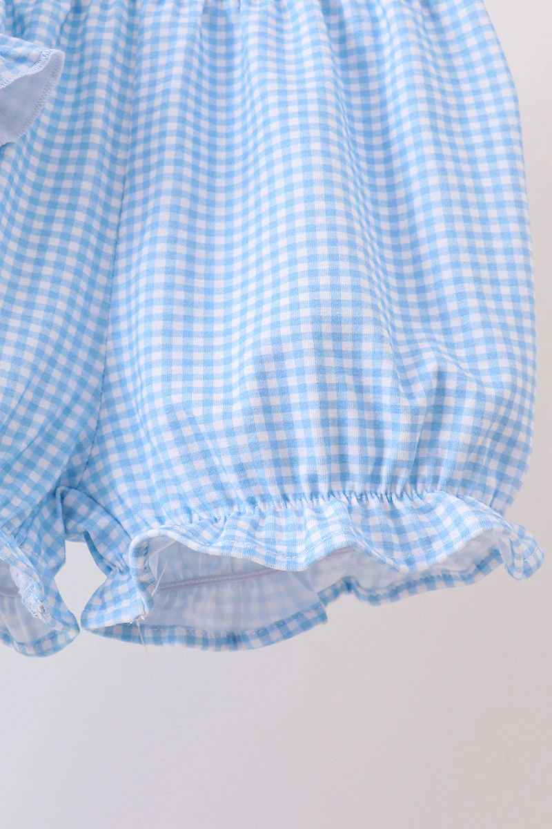 Blue Apple Smocked Bloomer Set - Image 4