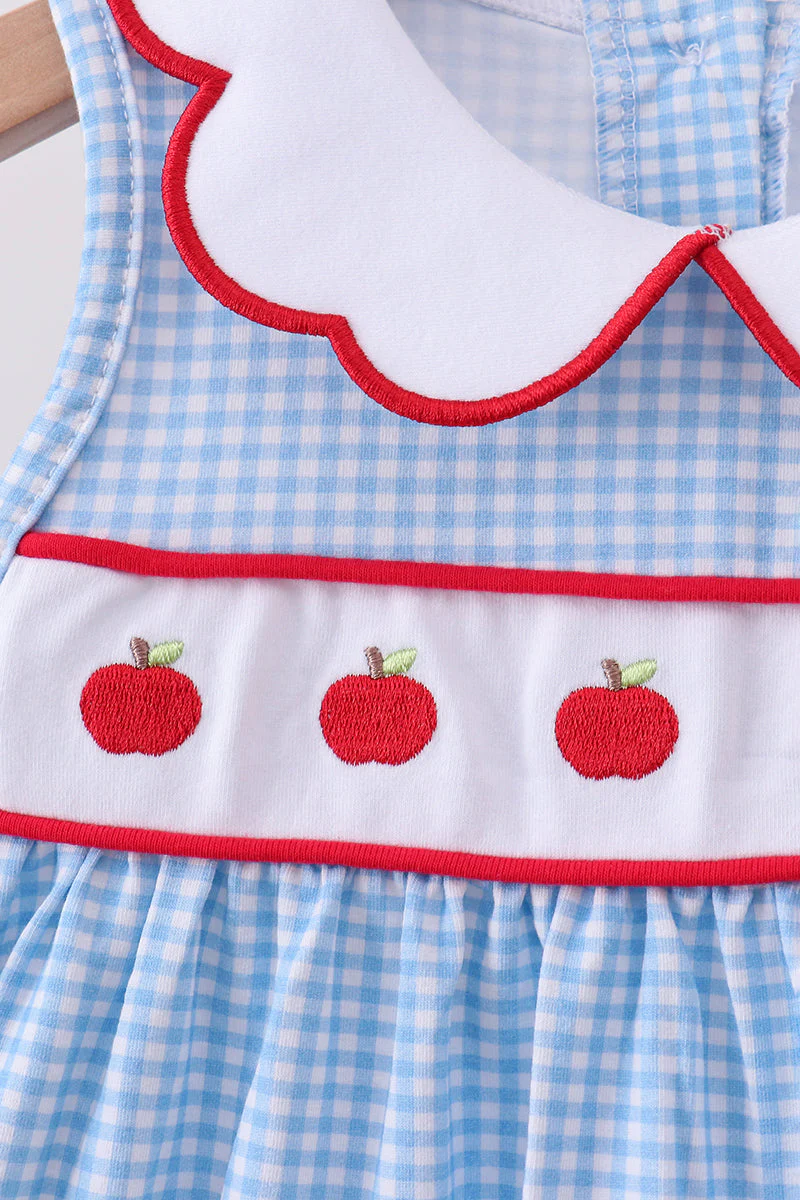 Blue Apple Smocked Dress - Image 2