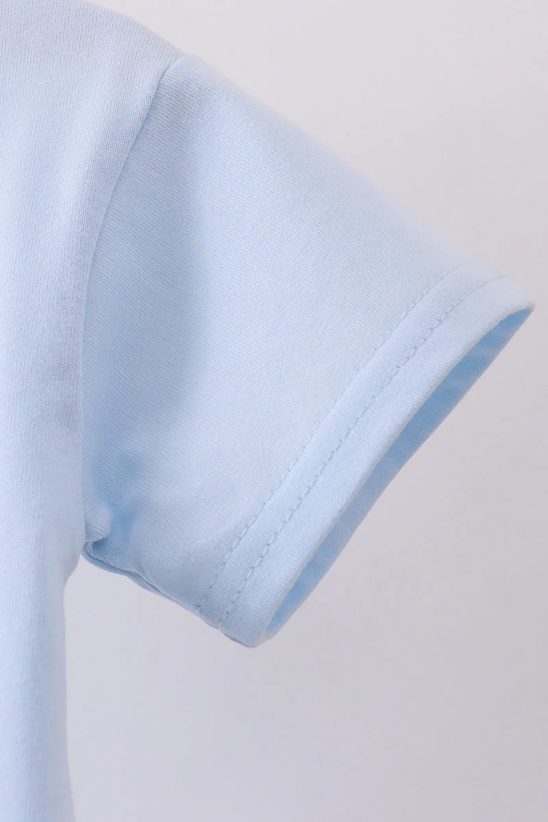 Blue baseball graphic top - Image 3