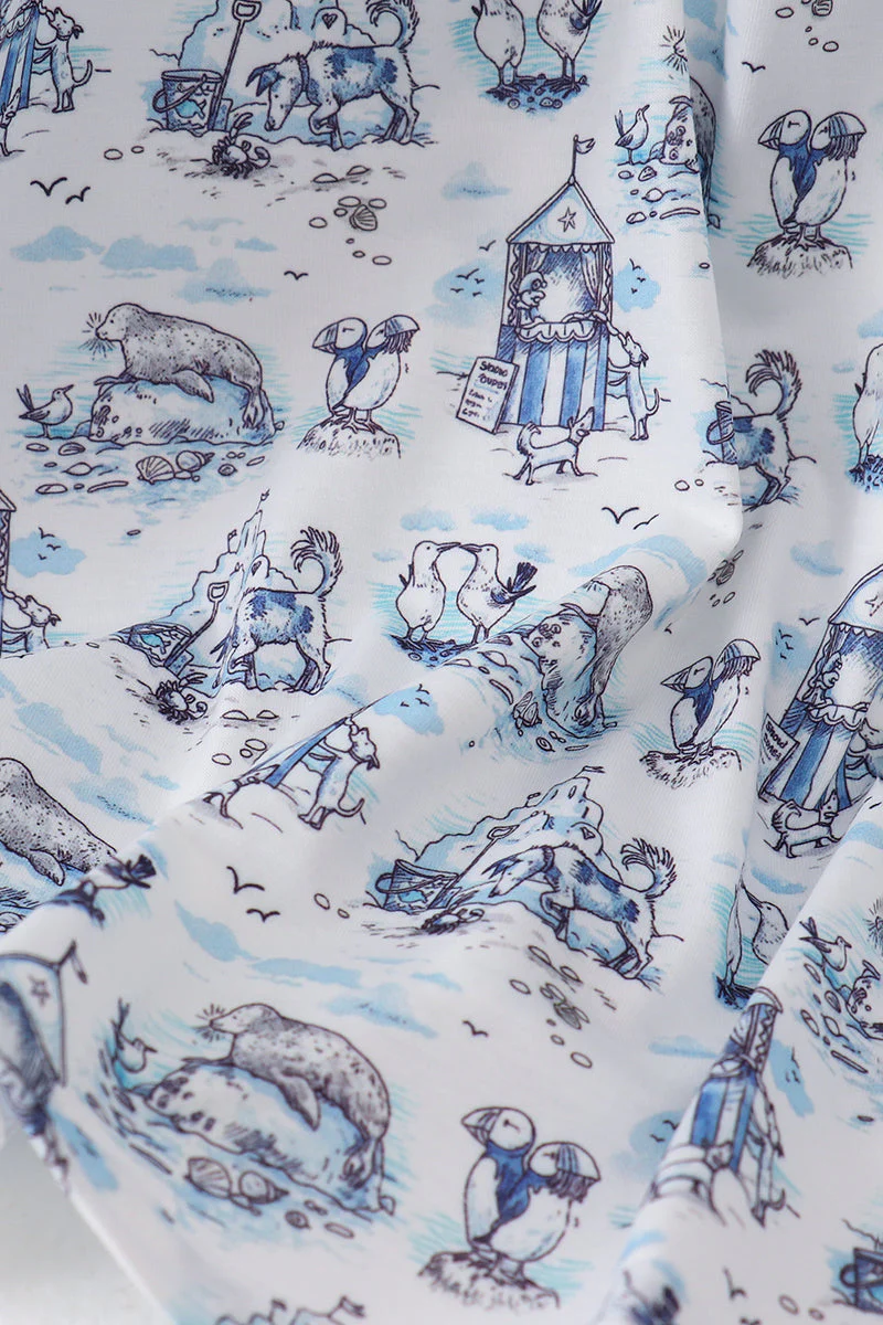 Blue Beach Smocked Women Dress - Image 4