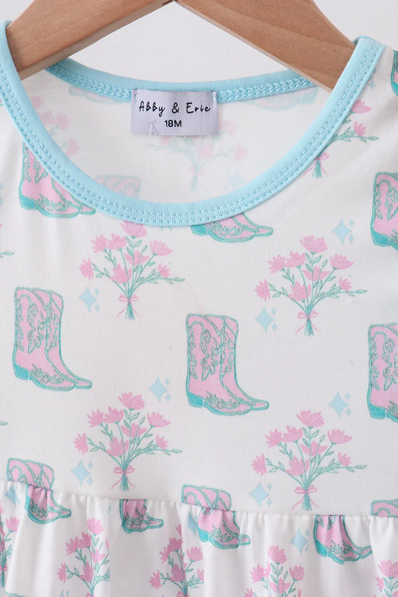Blue Boots Print Bloomer Set - Image 2