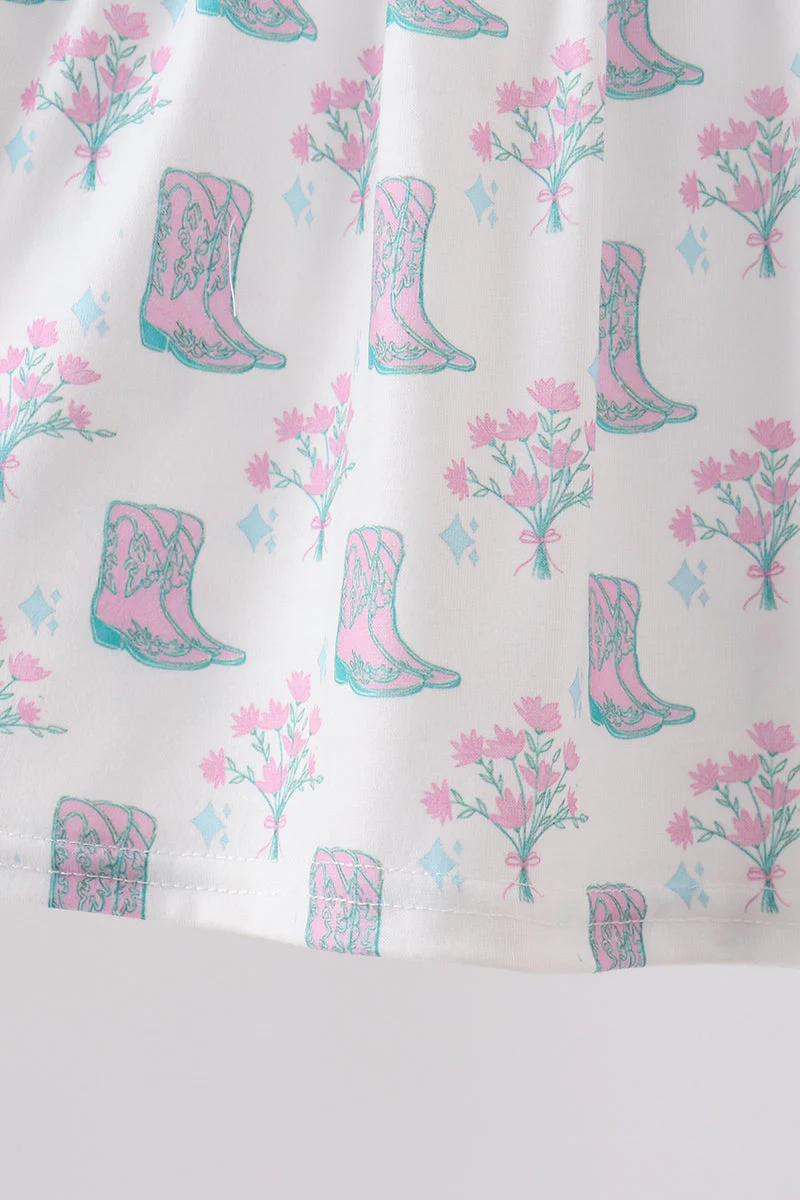 Blue Boots Print Bloomer Set - Image 3
