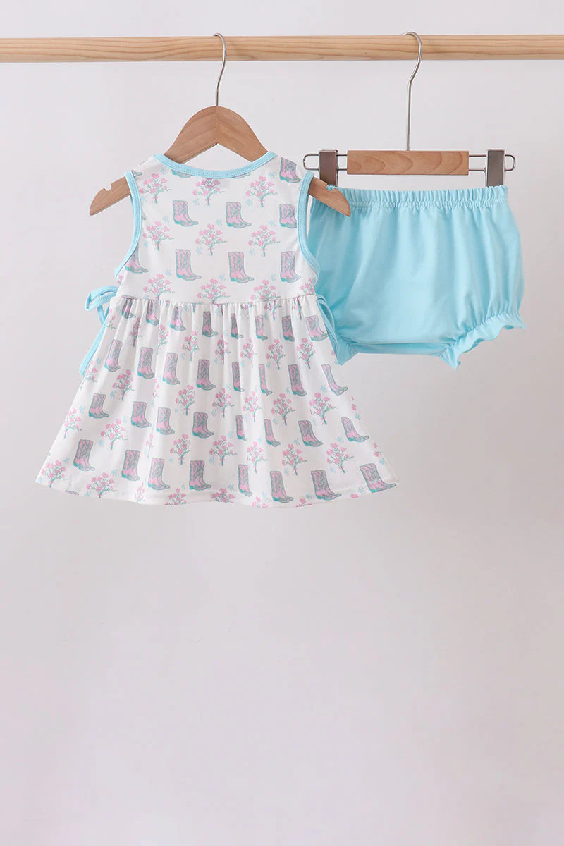 Blue Boots Print Bloomer Set - Image 5