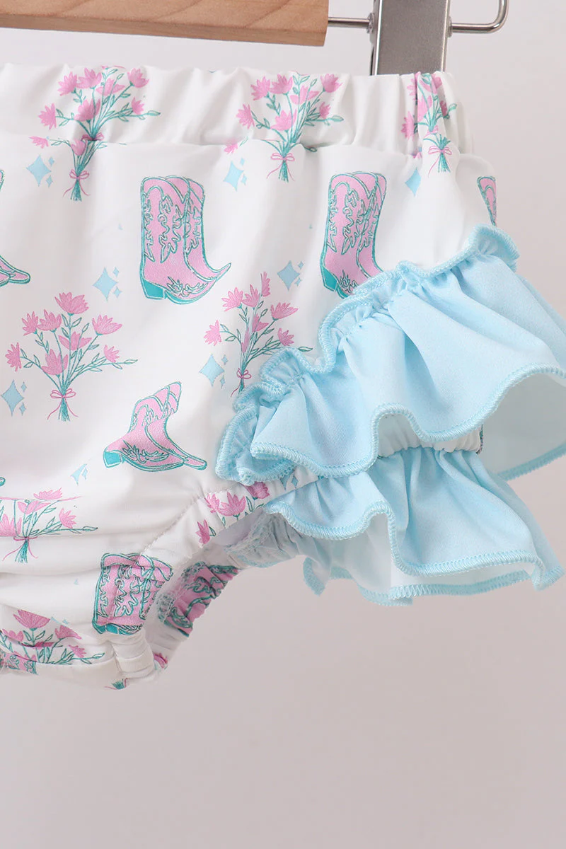 Blue Boots Ruffle Rashguard Set - Image 2