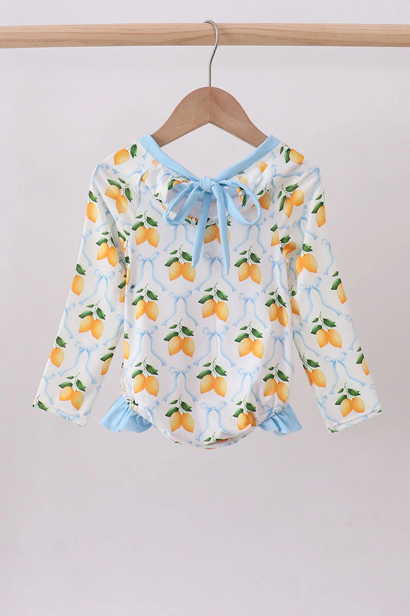 Blue bow lemon rashguard - Image 5