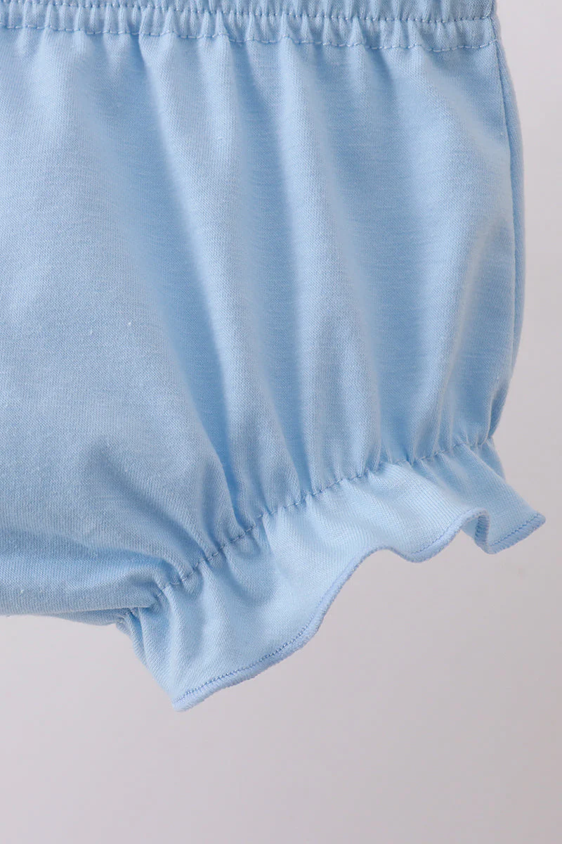 Blue bow ribbon print bloomer set - Image 3