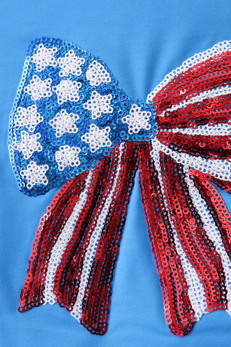 Blue bow sequin rashguard - Image 2