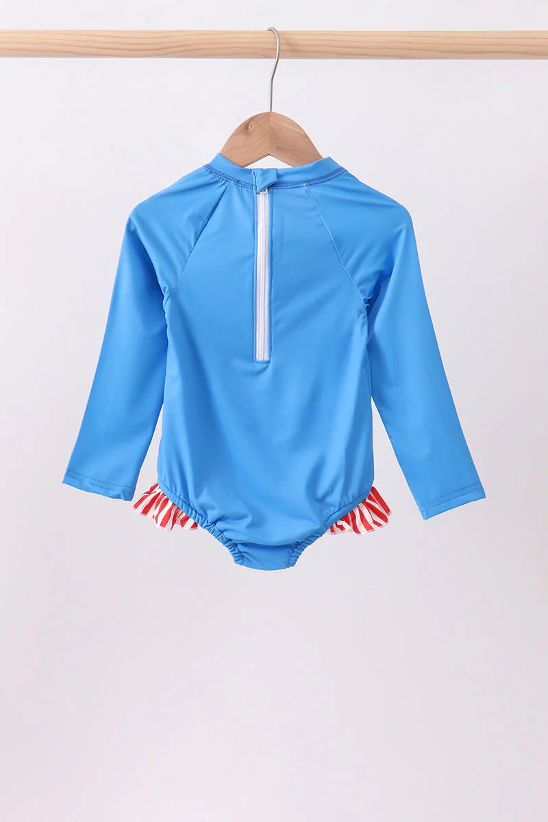 Blue bow sequin rashguard - Image 4