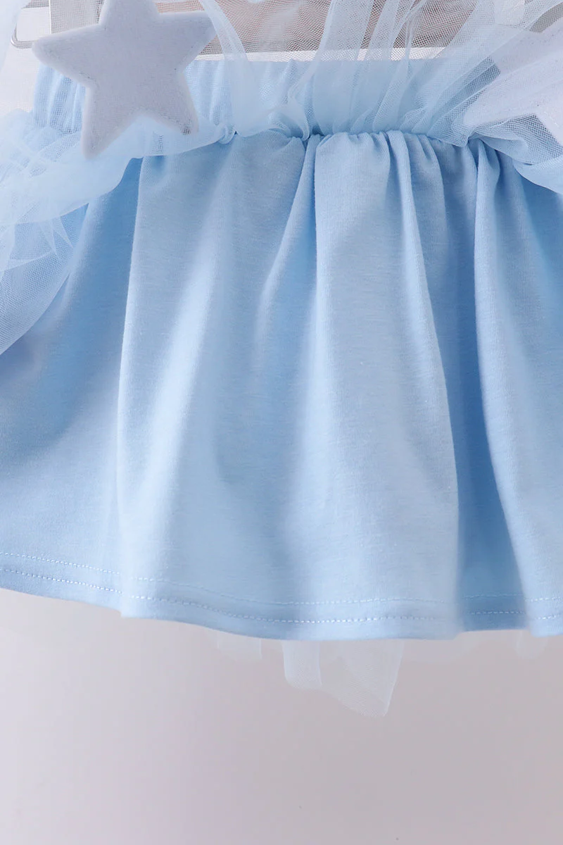 Blue bow star sequin skort set - Image 5