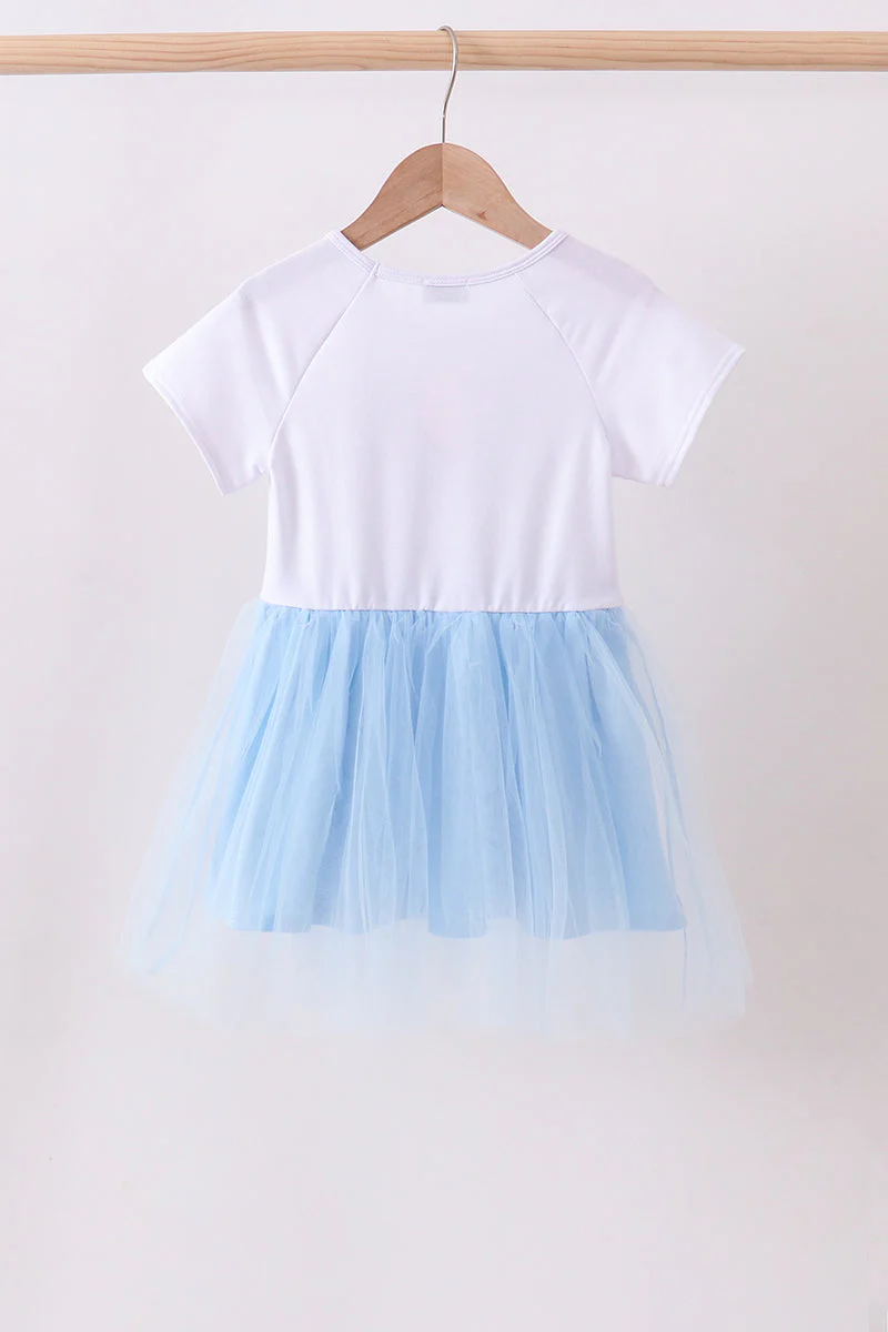 Blue bow star sequin tulle dress - Image 6