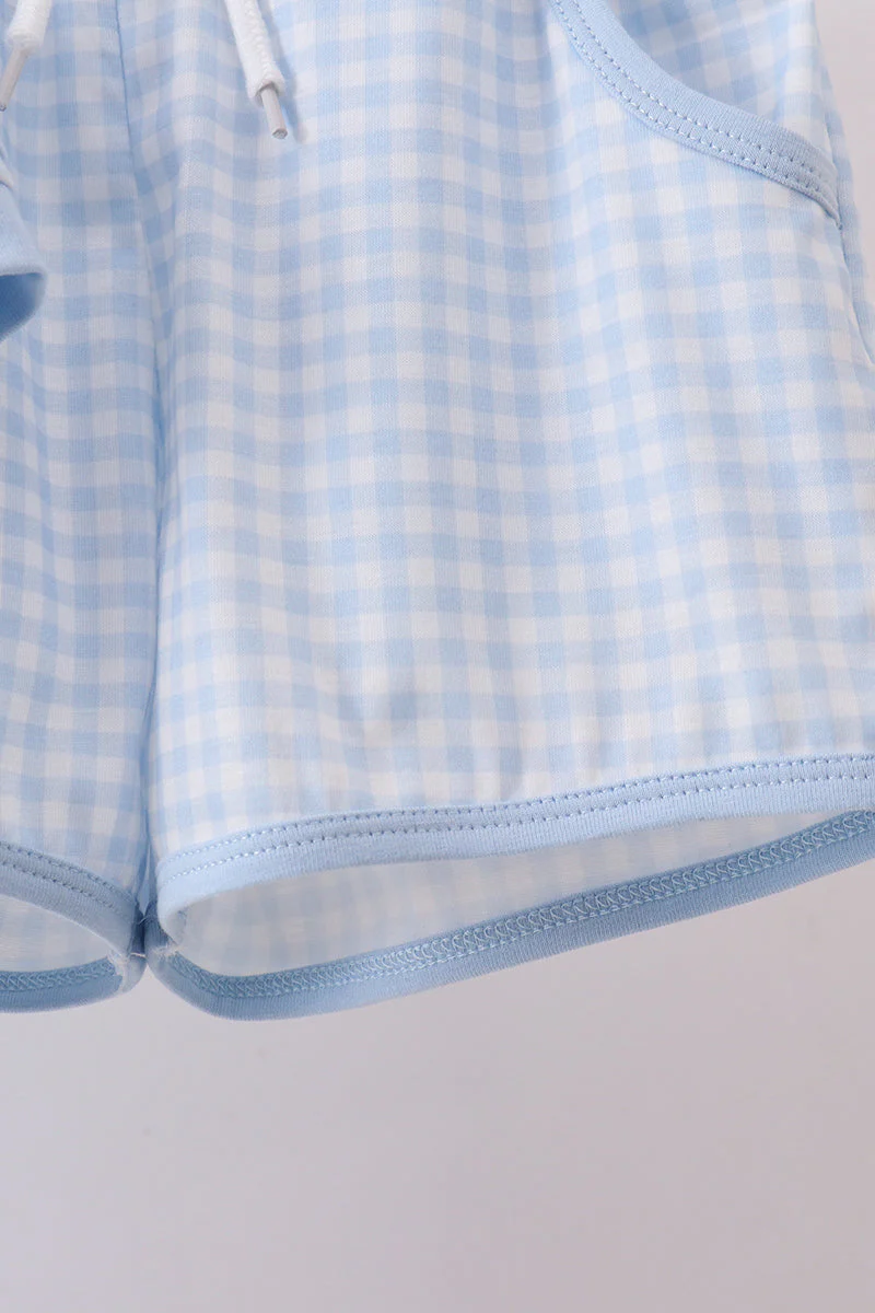 Blue brother smocked shorts set - Image 5