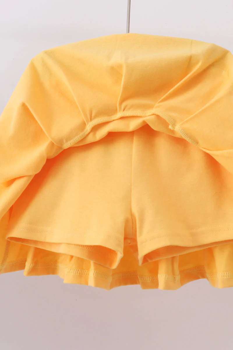 Blue bus bow embroidery ruffle skorts set - Image 5