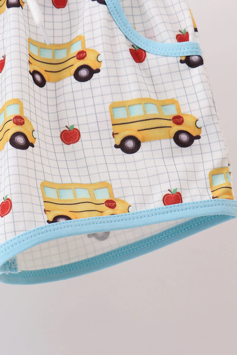 Blue Bus Embroidered Set - Image 3
