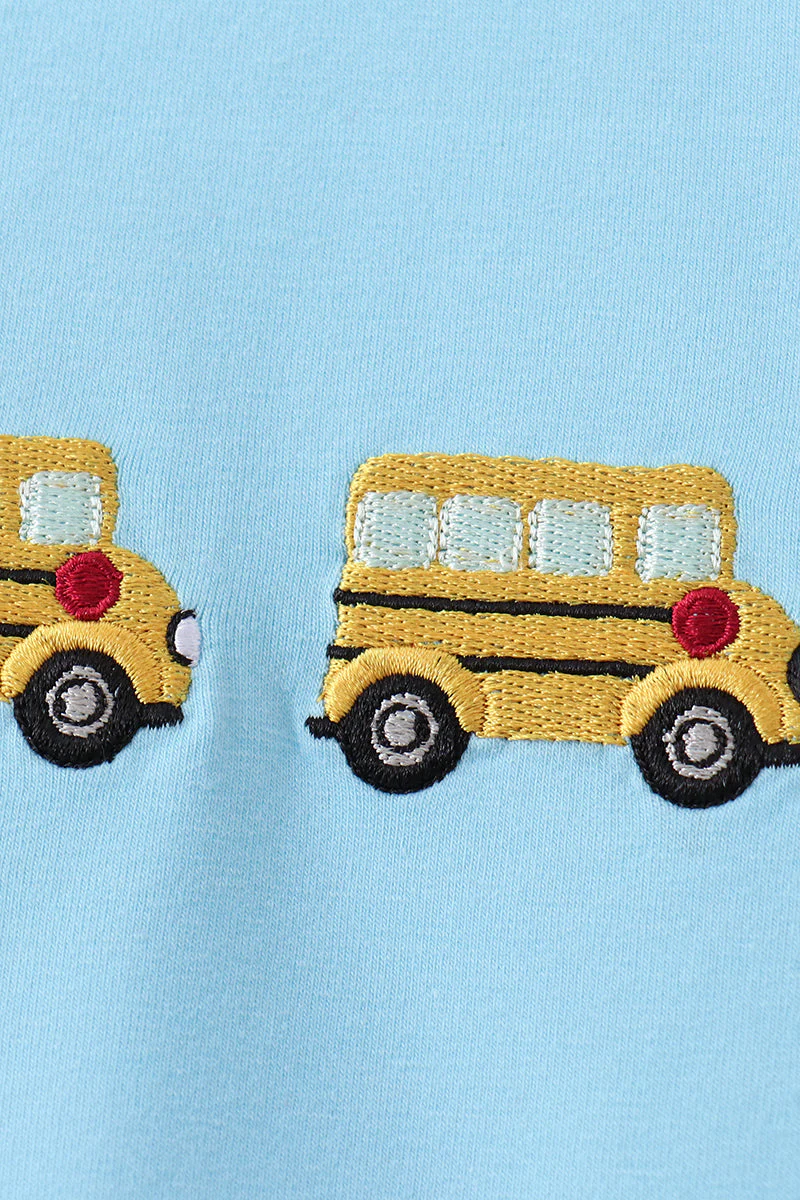 Blue Bus Embroidered Set - Image 4