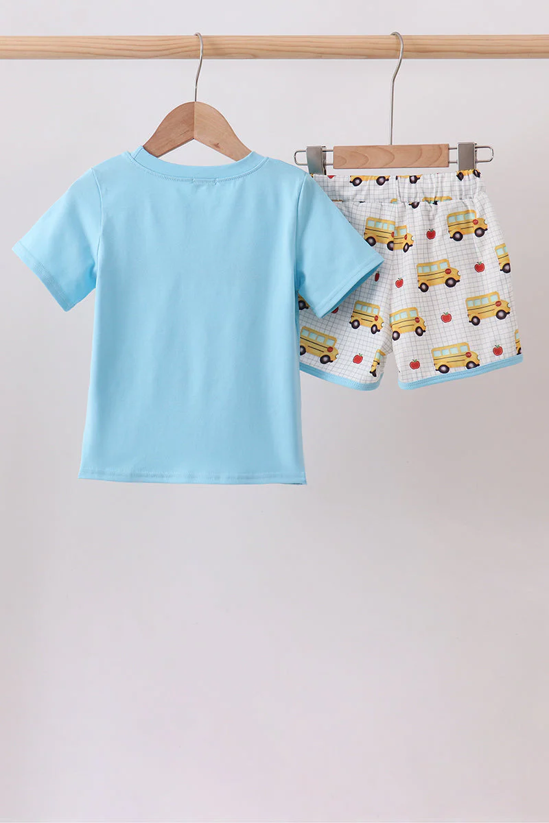 Blue Bus Embroidered Set - Image 5