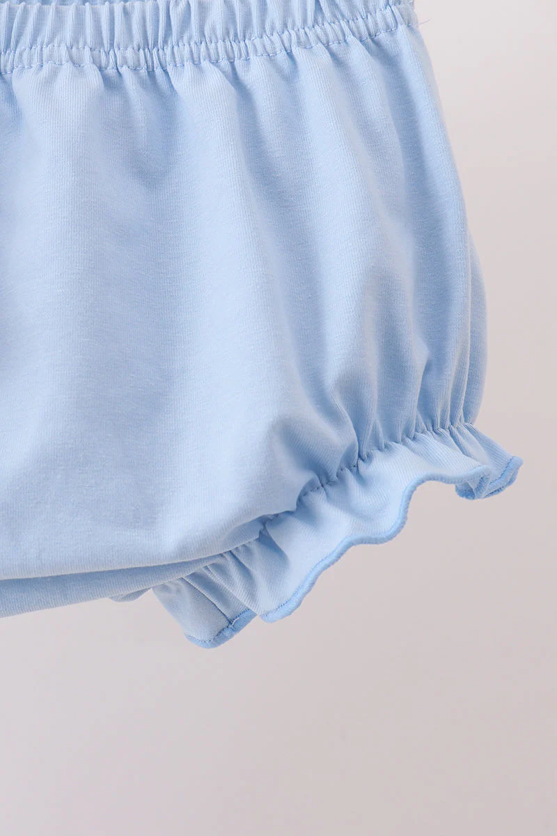 Blue Carousel Embroidered Bloomer Set - Image 5