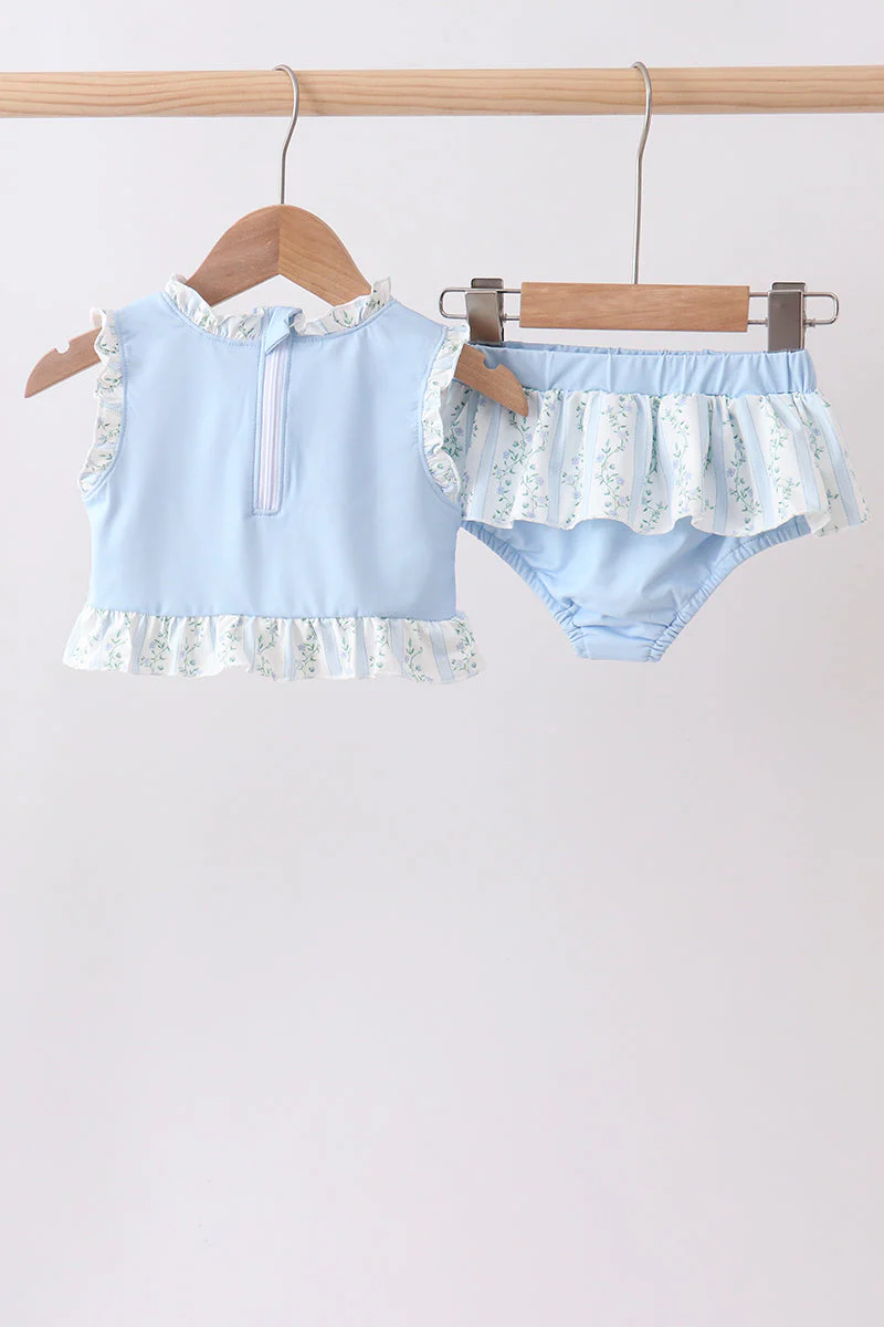 Blue character applique ruffle 2pc swimsuit - Image 5