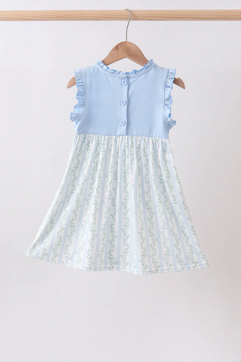 Blue character applique ruffle dress - Image 3