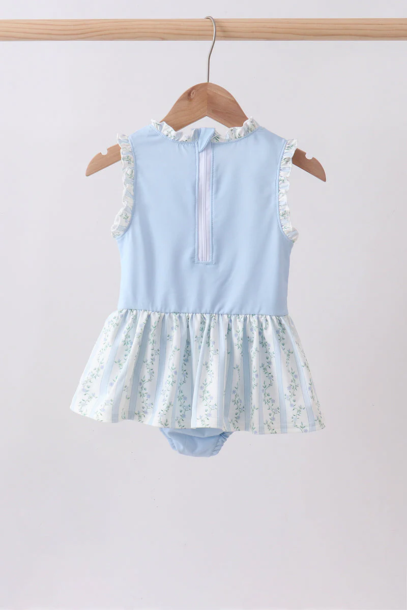 Blue character applique ruffle one-piece swimsuit - Image 3