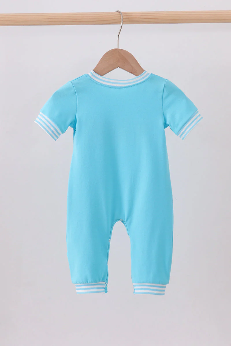 Blue character smocked romper - Image 5