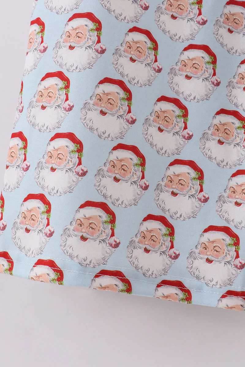 Blue christmas santa claus men pajamas pants - Image 4