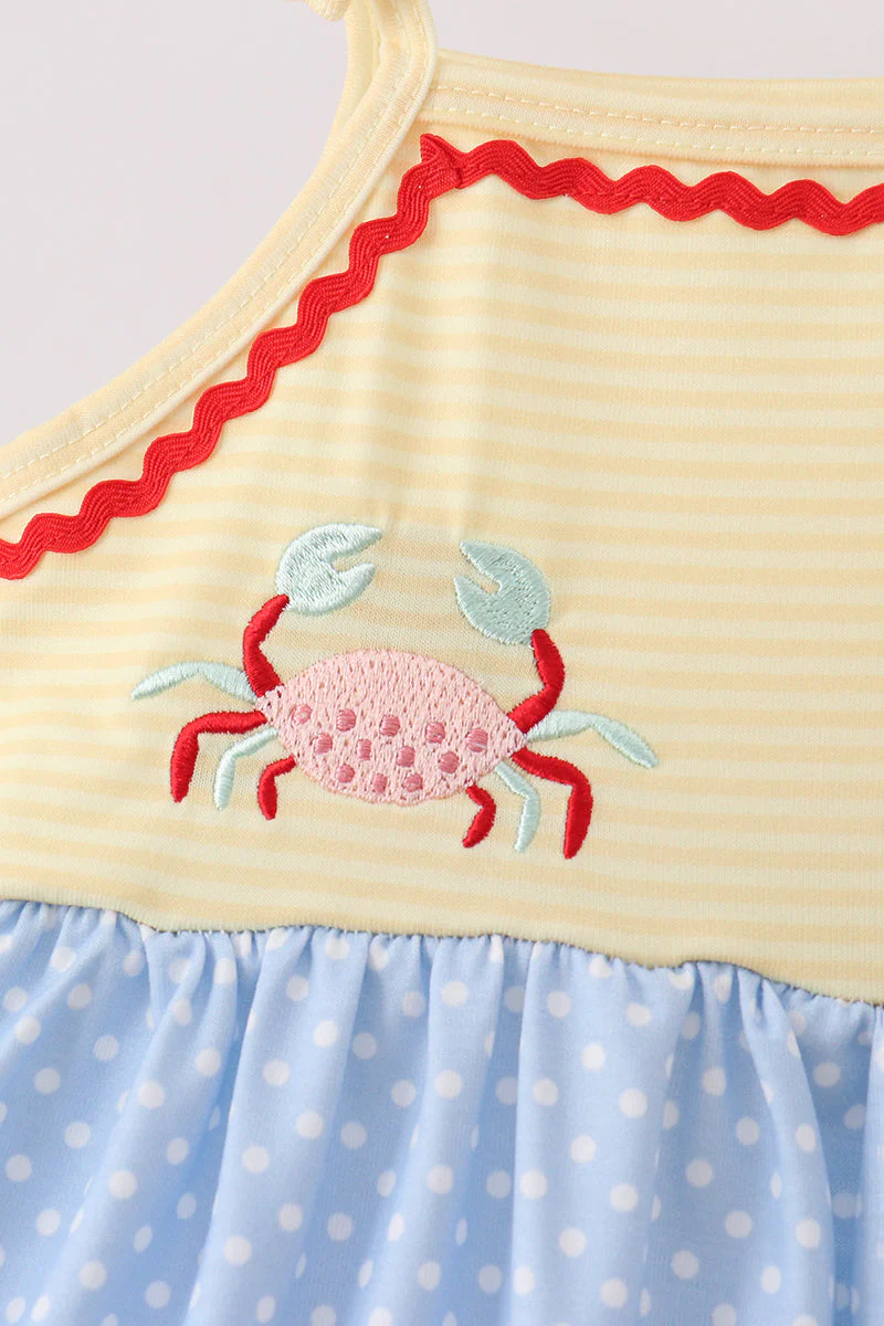 Blue Crab Applique Dress - Image 3