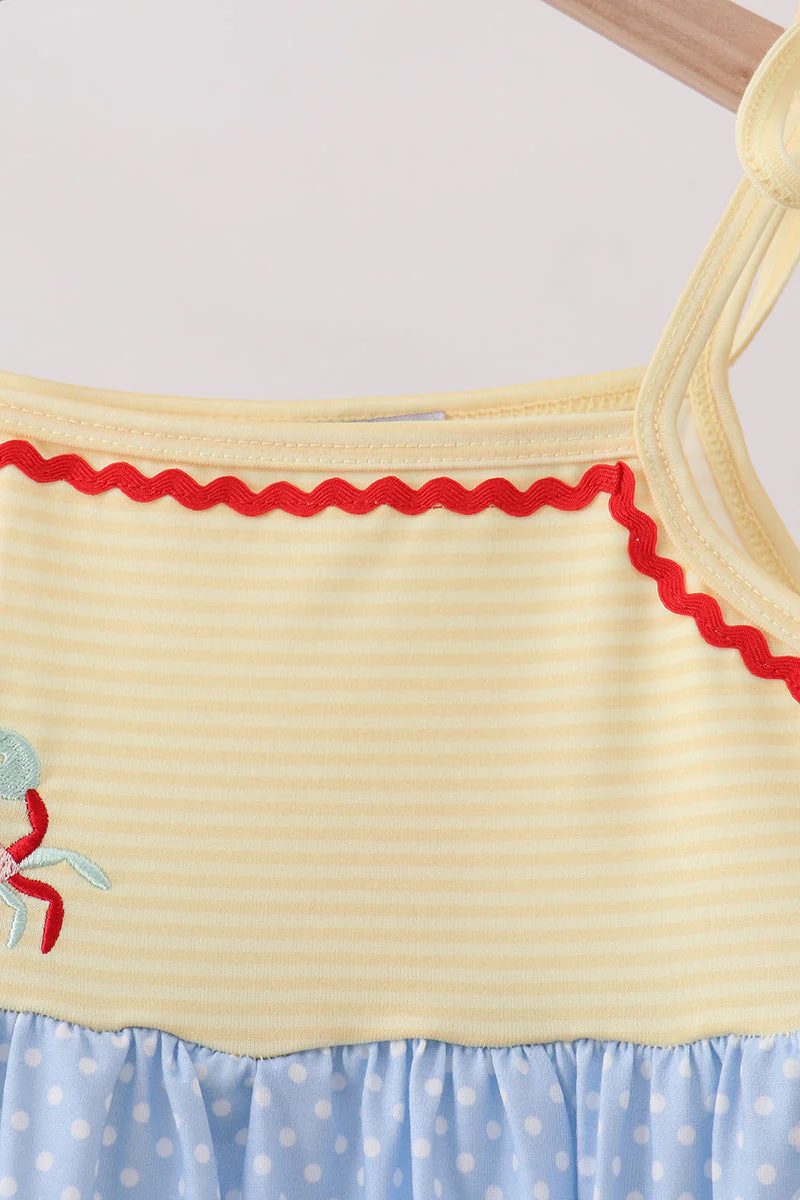 Blue Crab Applique Dress - Image 5