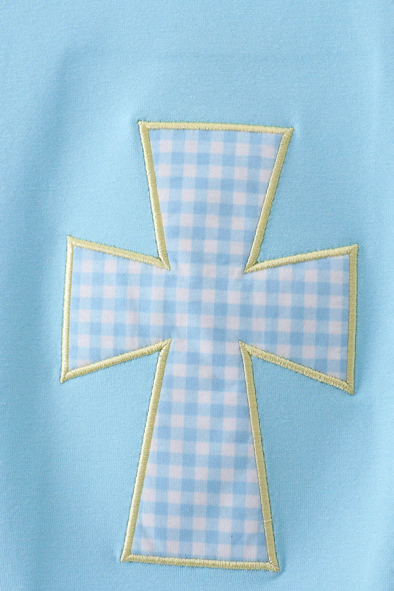 Blue cross applique top - Image 2
