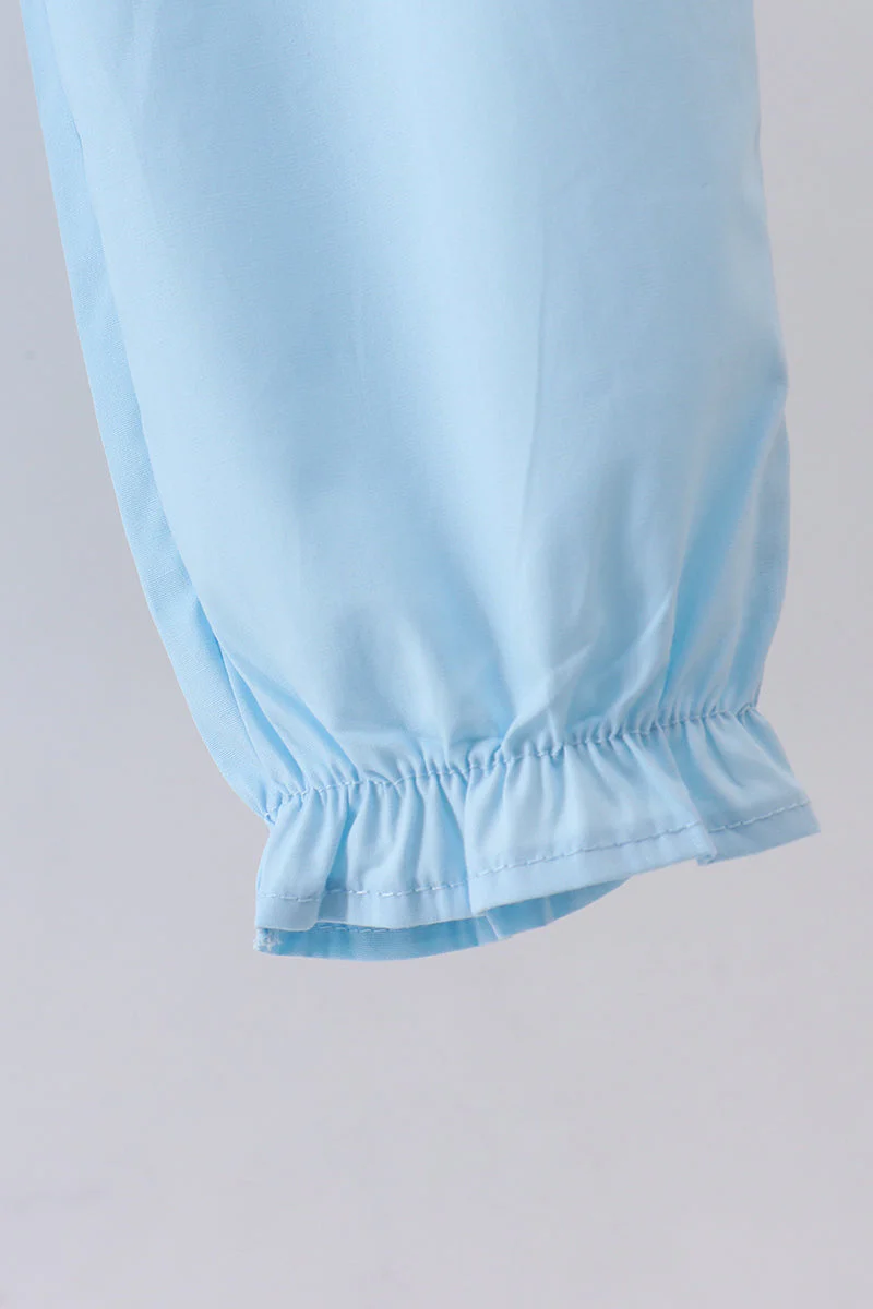 Blue cross embroidery lace pants set - Image 5