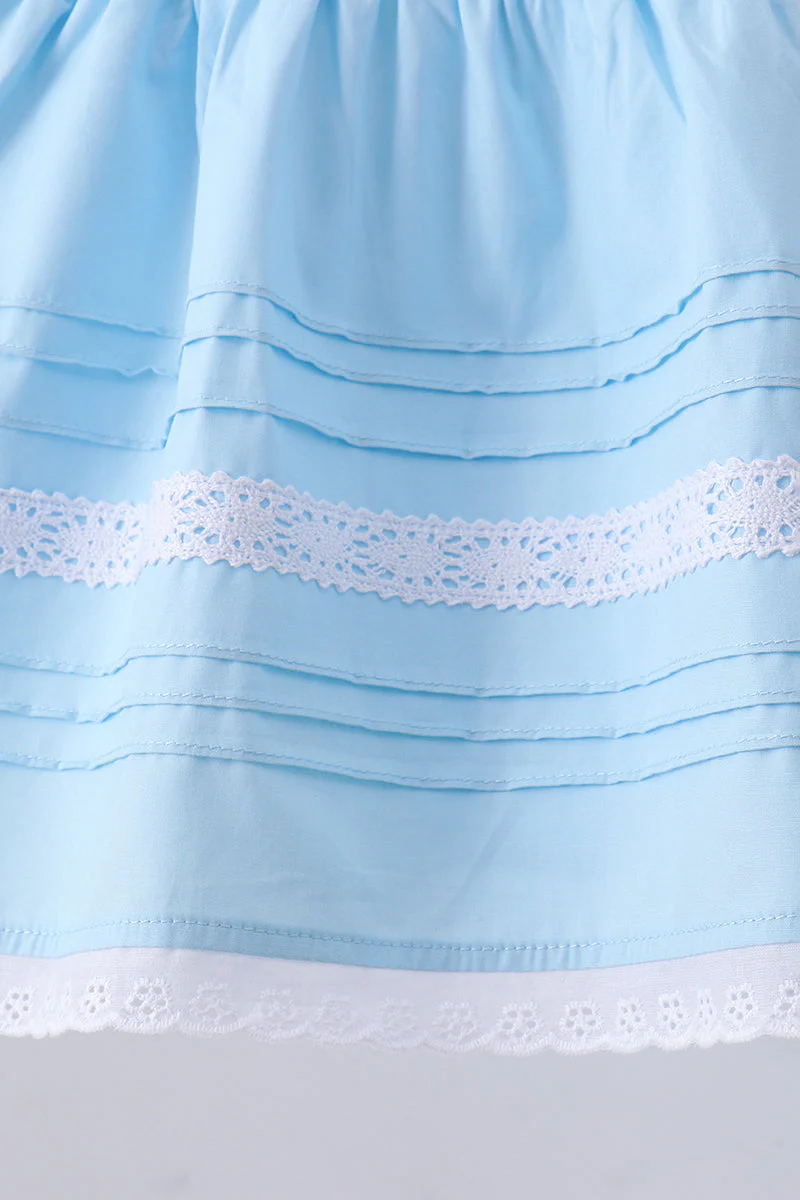 Blue cross embroidery lace pants set - Image 6