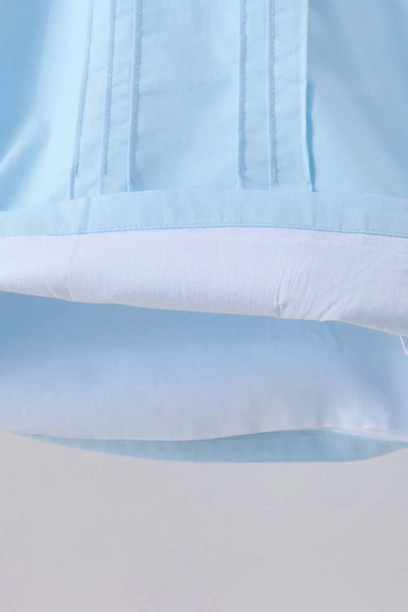 Blue cross embroidery shorts set - Image 6