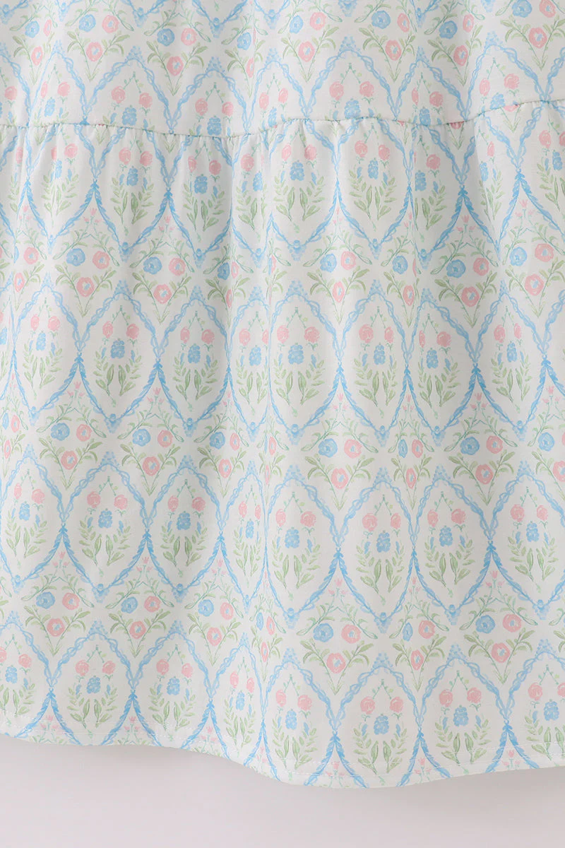 Blue delicate floral print mom dress - Image 4