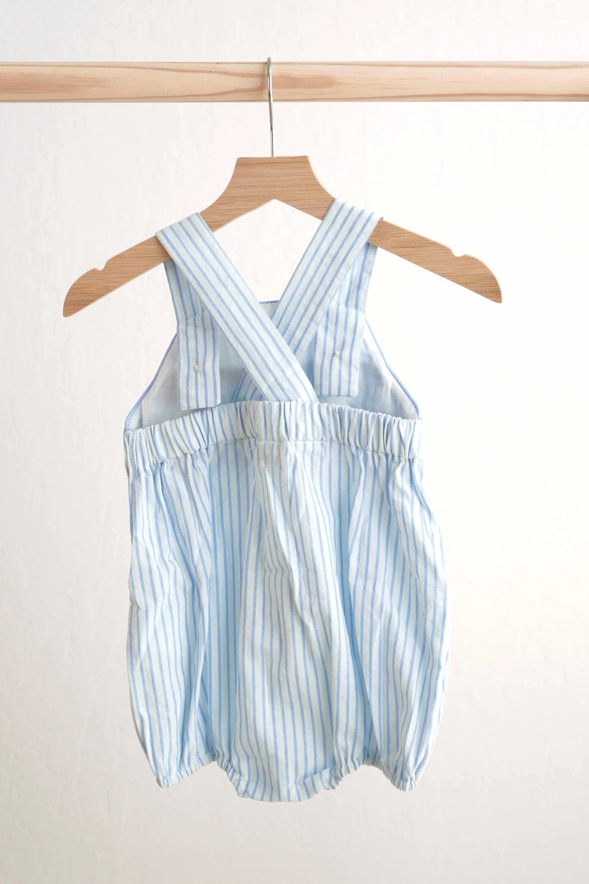 Blue easter bunny hand-smocked boy bubble - Image 3