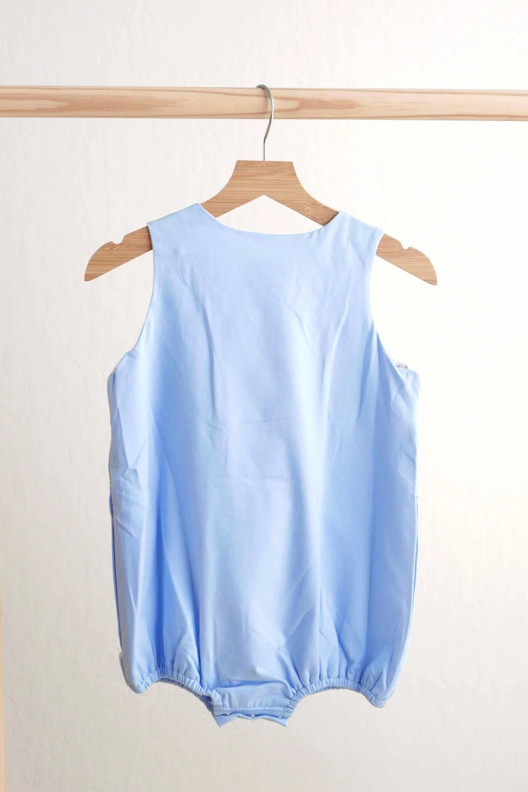 Blue easter cross hand-smokced boy bubble - Image 3