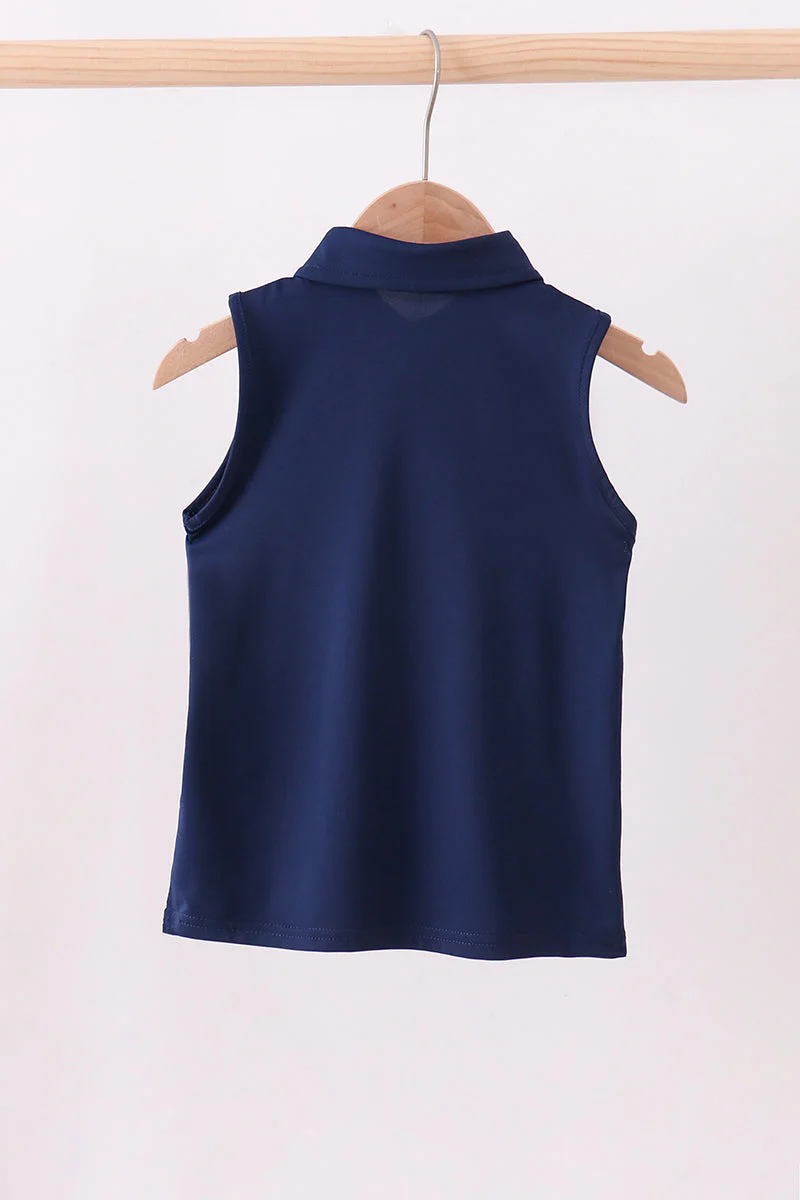Blue everyday Collared Tank - Image 4