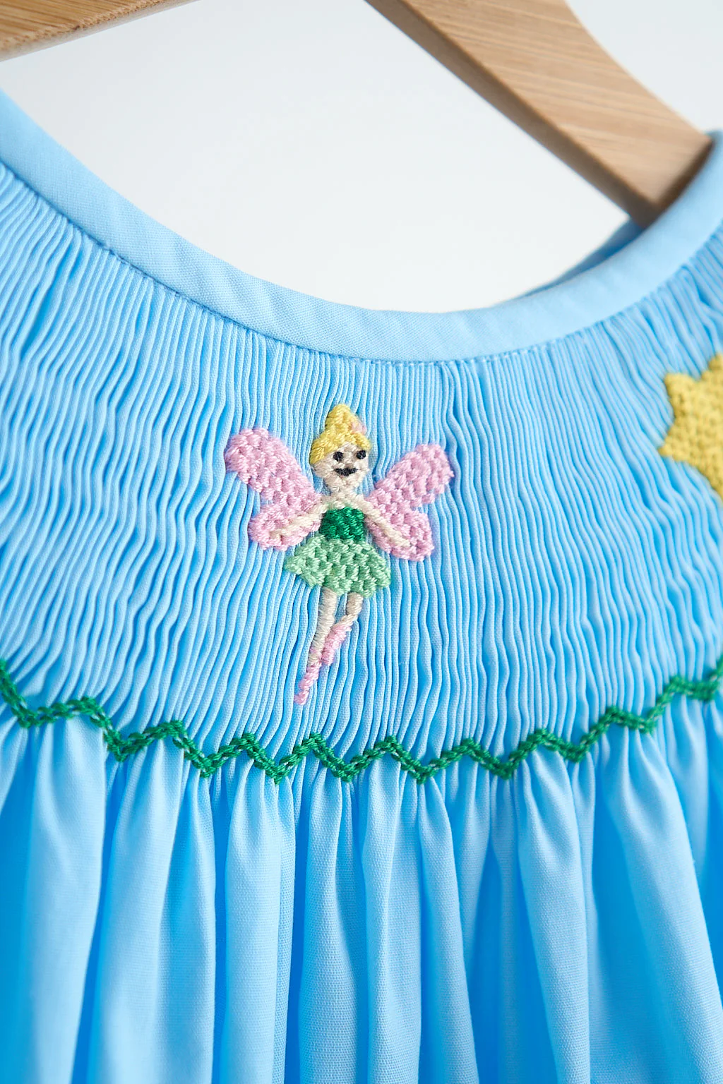 Blue fairy hand smocked dress - Image 3
